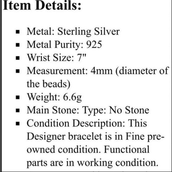 “Return to Tiffany & Co” Round Sterling Silver Beaded Bracelet With Heart Tag!!! - Picture 17 of 17